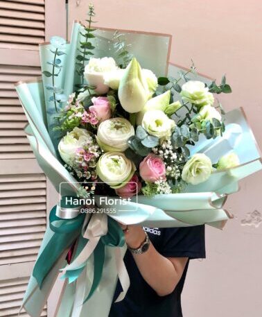 Bó hoa sen trắng đẹp nhất  Ms2449  DienhoaOnline  Phu Quy Flowers   Dịch vụ điện hoa Online số 1 Việt Namso